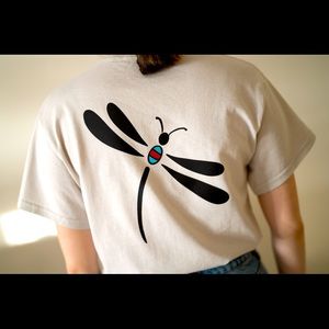 💓Dragonfly printed T-Shirt💓(ice gray)